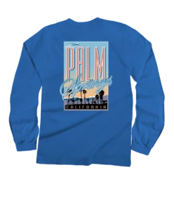 Fly Palm Springs - Blue Hawaii Dyed Long Sleeve Crewneck T-Shirt