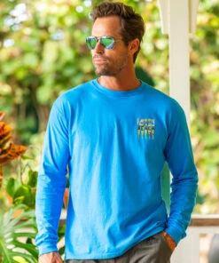 Laguna Beach Oars - Blue Hawaii Dyed Long Sleeve Crewneck T-Shirt 6 Laguna Beach Oars - Blue Hawaii Dyed Long Sleeve Crewneck T-Shirt -Crazy Shirts Sale Store 2012789 1A