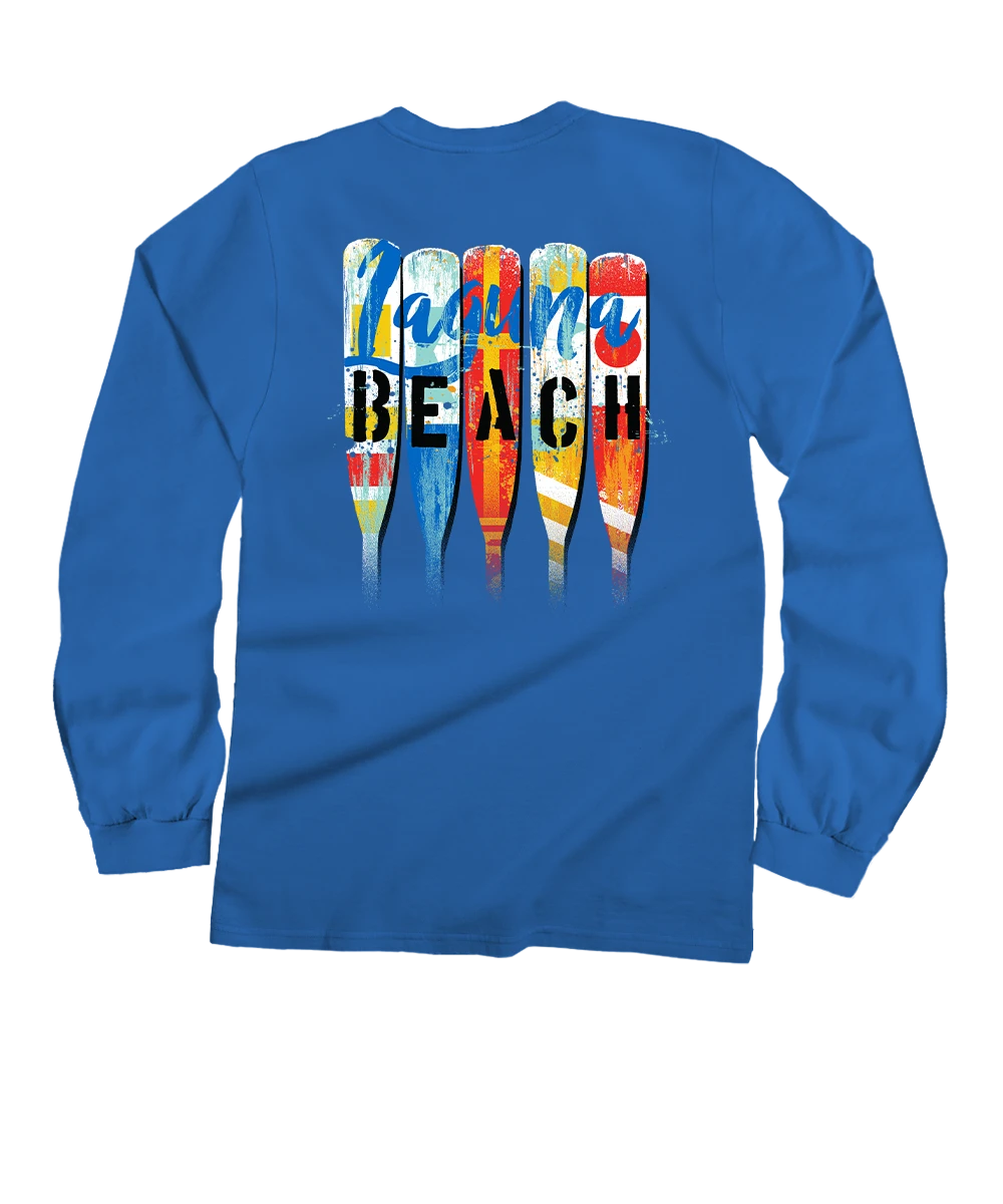 Laguna Beach Oars - Blue Hawaii Dyed Long Sleeve Crewneck T-Shirt 1 Laguna Beach Oars - Blue Hawaii Dyed Long Sleeve Crewneck T-Shirt
