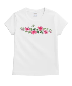 Hum Hibiscus - White Short Sleeve Crewneck T-Shirt