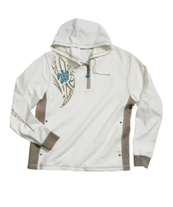 Honu Mana - Natural/Gray Long Sleeve Longboard Hooded Tee