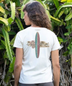 Hibiscus Surf - Coconut Dyed Short Sleeve Crewneck T-Shirt -Crazy Shirts Sale Store 2012874 1M