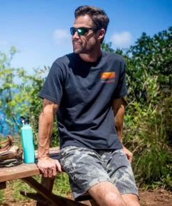 Lanikai Sun - Black Short Sleeve Crewneck T-Shirt -Crazy Shirts Sale Store 2012927 1A