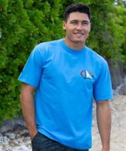 Port America - Blue Hawaii Dyed Short Sleeve Crewneck T-Shirt -Crazy Shirts Sale Store 2012933 1A