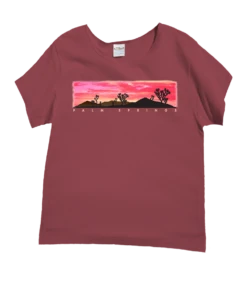 Desert Sunset - Paradise Red Dyed Short Sleeve Scoop Neck T-Shirt