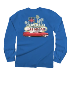 Vegas Caddy - Blue Hawaii Dyed Long Sleeve Crewneck T-Shirt