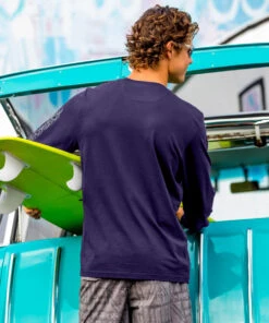 Kilauea Tattoo - Indigo Long Sleeve Pima T-Shirt 6 Kilauea Tattoo - Indigo Long Sleeve Pima T-Shirt -Crazy Shirts Sale Store 2013054 1A