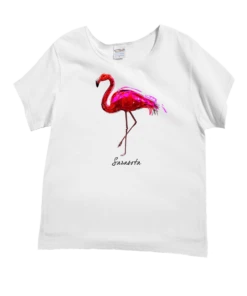 Paradise In Pink - White Short Sleeve Scoop Neck T-Shirt
