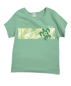 Honu Bliss - Key Lime Dyed Short Sleeve Scoop Neck T-Shirt