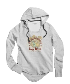 Long Live Republic - White Gray Heather Long Sleeve Harmony Hooded T