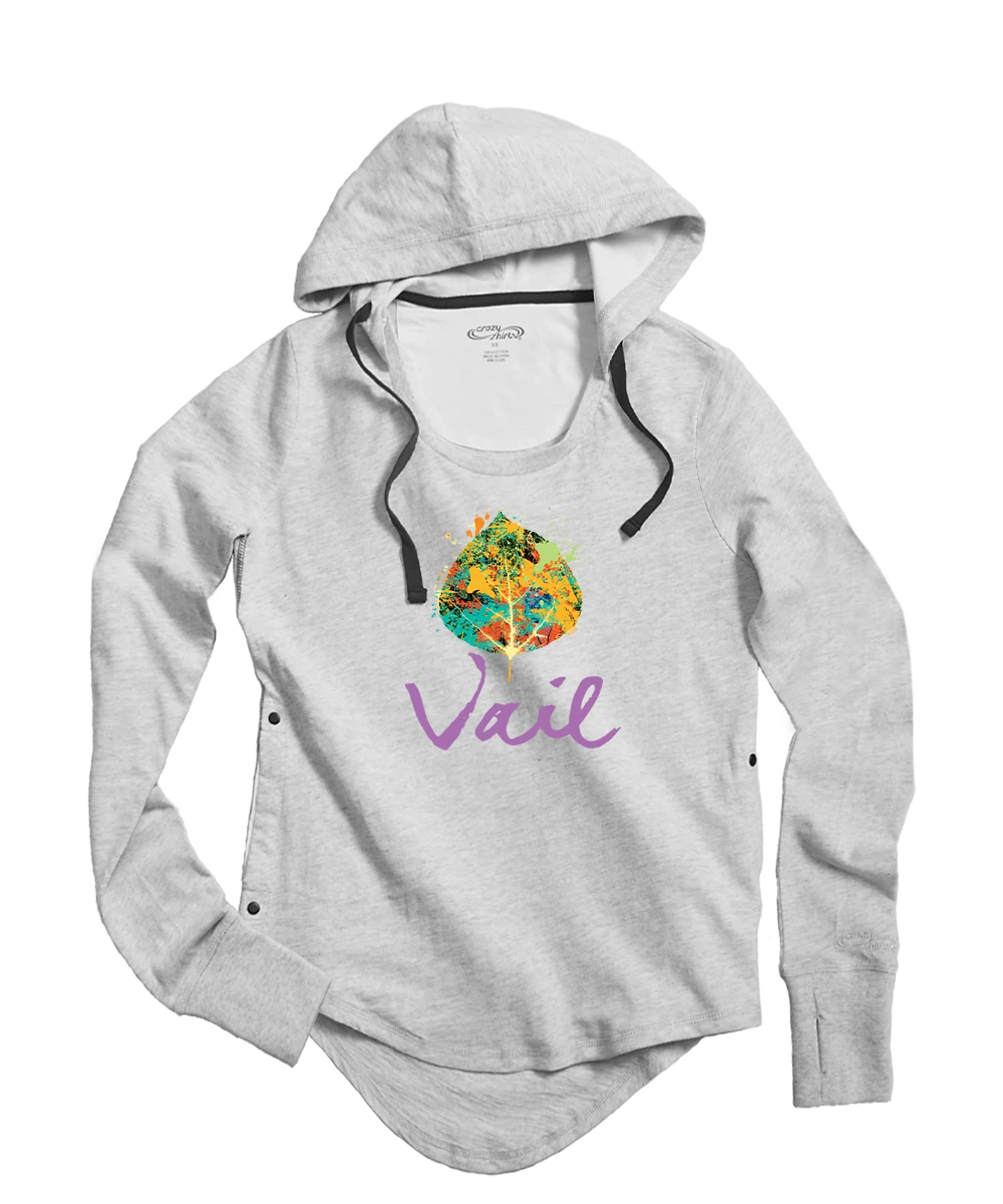 Splatter Leaf - White Gray Heather Long Sleeve Harmony Hooded T 1 Splatter Leaf - White Gray Heather Long Sleeve Harmony Hooded T