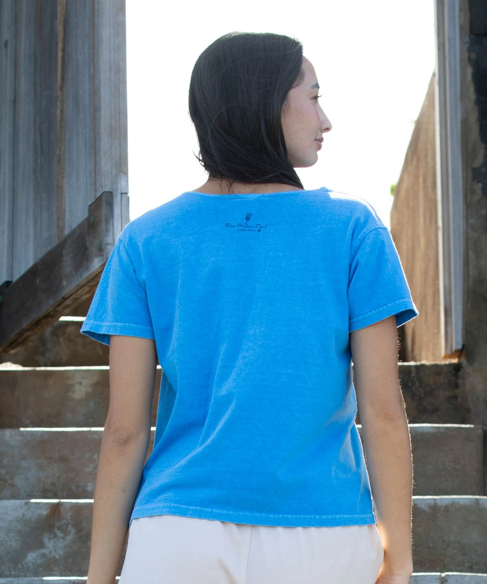 Windward Kailua - Blue Hawaii Dyed Short Sleeve Scoop Neck T-Shirt 3 Windward Kailua - Blue Hawaii Dyed Short Sleeve Scoop Neck T-Shirt - Image 3