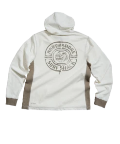 North Shore Surf Shack - Natural/Gray Long Sleeve Longboard Hooded Tee