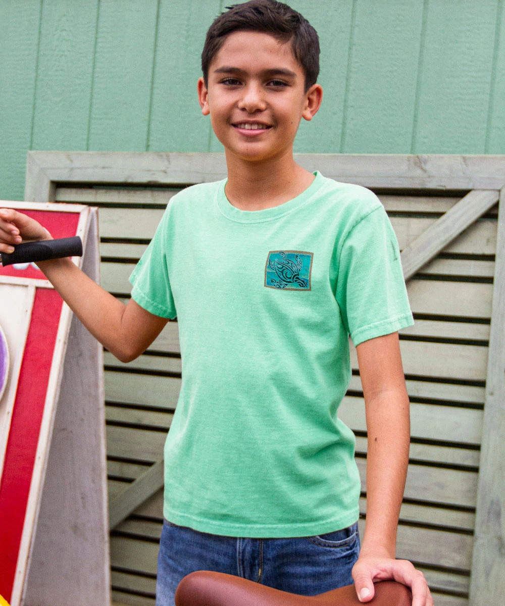 Tribal Petro Honu - Key Lime Dyed Short Sleeve Crewneck T-Shirt 3 Tribal Petro Honu - Key Lime Dyed Short Sleeve Crewneck T-Shirt - Image 3