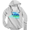 Coastal Beauty - White Gray Heather Long Sleeve Harmony Hooded T