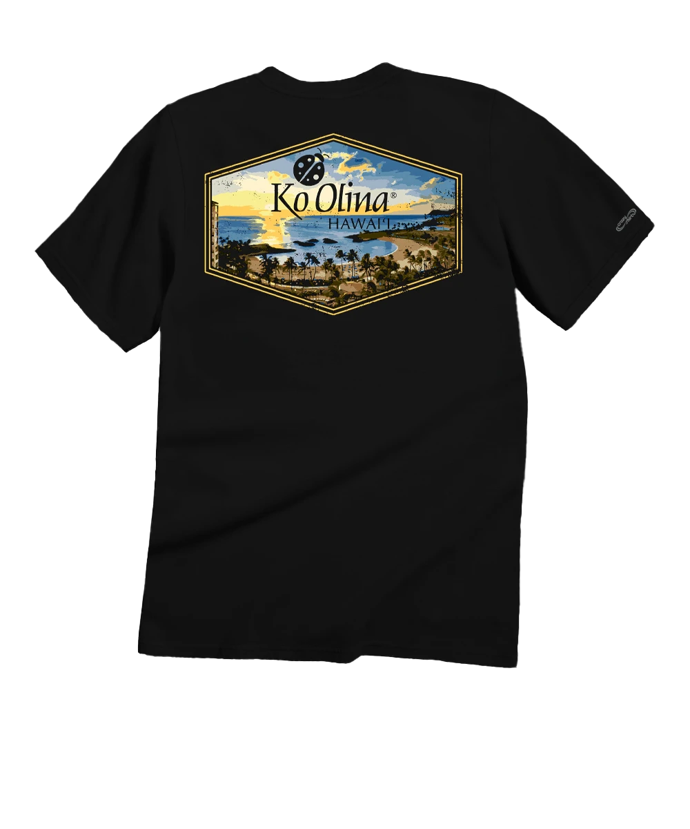 Koolina Lagoon Sunset - Black Short Sleeve Crewneck T-Shirt 1 Koolina Lagoon Sunset - Black Short Sleeve Crewneck T-Shirt