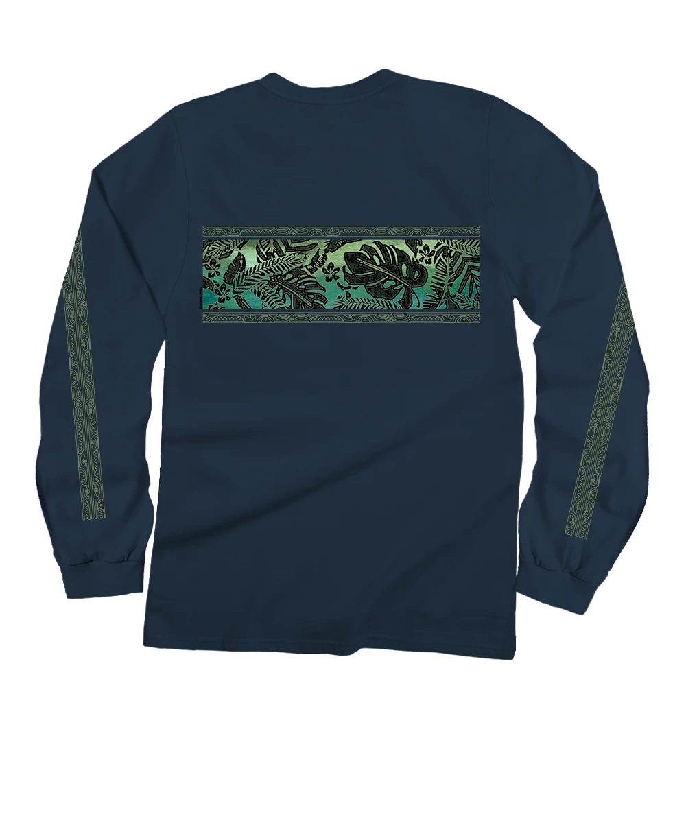 Rainforest Pua - Navy Long Sleeve Crewneck T-Shirt 4 Rainforest Pua - Navy Long Sleeve Crewneck T-Shirt - Image 4