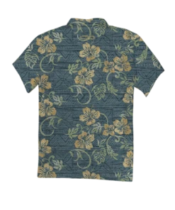 Waikoloa - Blue Nights/Dijon Short Sleeve Hawaiian Polo Shirt -Crazy Shirts Sale Store 2014224 2A