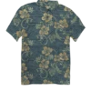 Waikoloa - Blue Nights/Dijon Short Sleeve Hawaiian Polo Shirt