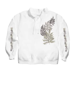 Rainforest Elua - White Long Sleeve Lightweight Pullover