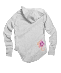 Honu Current - White Grey Heather Long Sleeve Harmony Hooded T -Crazy Shirts Sale Store 2014617 1A