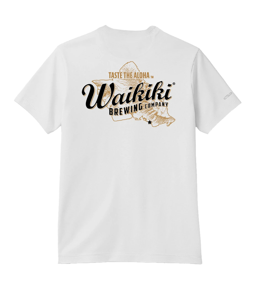 Waikiki Brewing Co Oahu - White Short Sleeve Pima T-Shirt 1 Waikiki Brewing Co Oahu - White Short Sleeve Pima T-Shirt