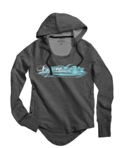 Naturally Laguna - Gray Heather Long Sleeve Harmony Hooded T