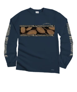 Hawaiian Paddle Band - Navy Long Sleeve Crewneck T-Shirt