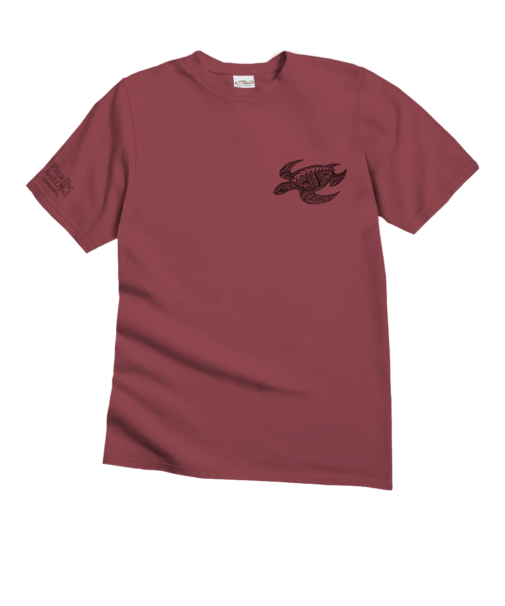 Ocean Tribe - Paradise Red Dyed Short Sleeve Crewneck T-Shirt 4 Ocean Tribe - Paradise Red Dyed Short Sleeve Crewneck T-Shirt - Image 4