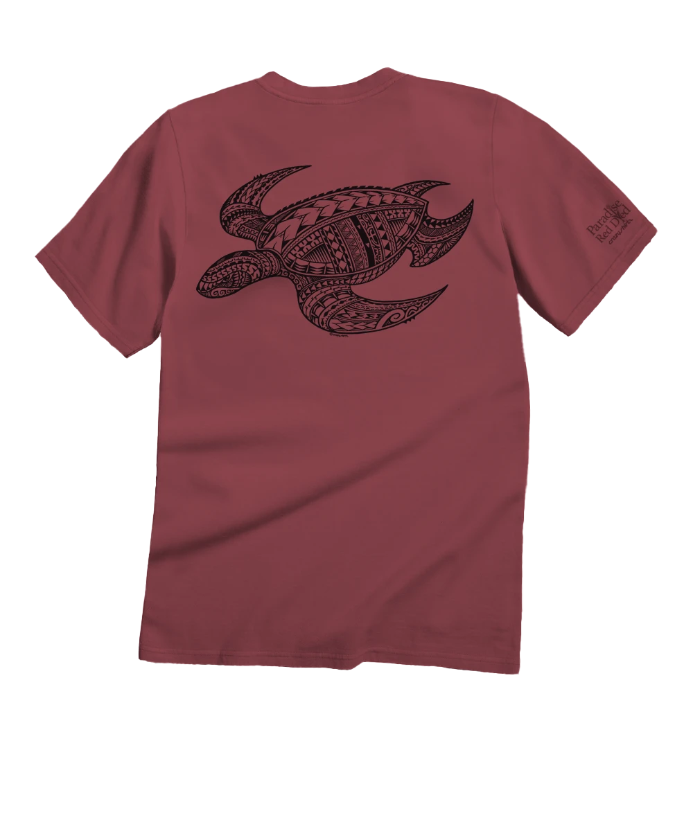 Ocean Tribe - Paradise Red Dyed Short Sleeve Crewneck T-Shirt 1 Ocean Tribe - Paradise Red Dyed Short Sleeve Crewneck T-Shirt