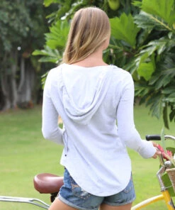 Splatter Pineapple - White Gray Heather Long Sleeve Harmony Hooded T 6 Splatter Pineapple - White Gray Heather Long Sleeve Harmony Hooded T -Crazy Shirts Sale Store 2015246 1A