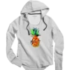 Splatter Pineapple - White Gray Heather Long Sleeve Harmony Hooded T