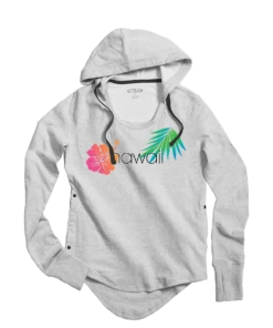 Club Logo - White Gray Heather Long Sleeve Harmony Hooded T