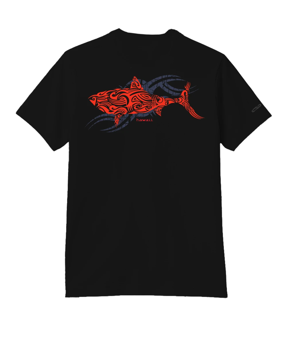 Red Shark - Jet Black Short Sleeve Pima T-Shirt 1 Red Shark - Jet Black Short Sleeve Pima T-Shirt
