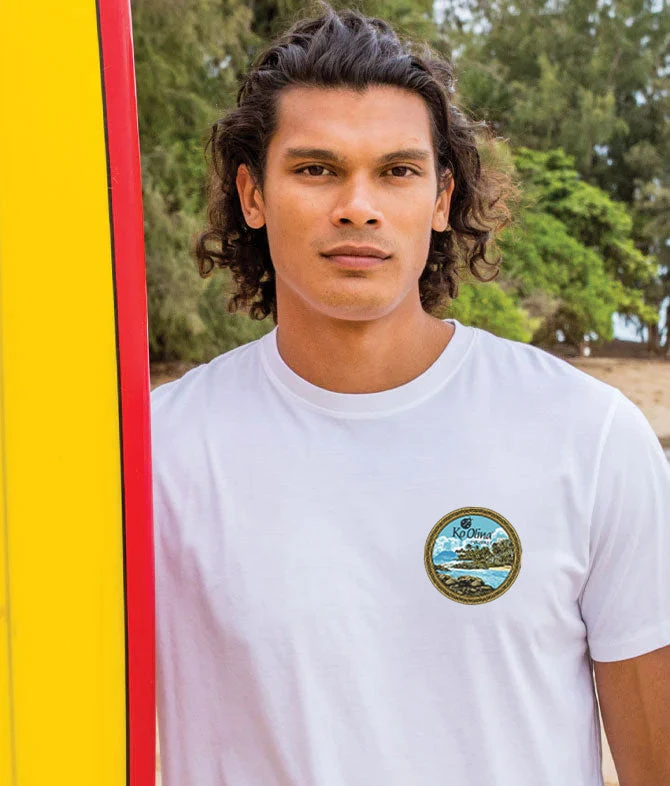 Koolina Lazy Lagoon Afternoon - White Short Sleeve Pima T-Shirt 3 Koolina Lazy Lagoon Afternoon - White Short Sleeve Pima T-Shirt - Image 3