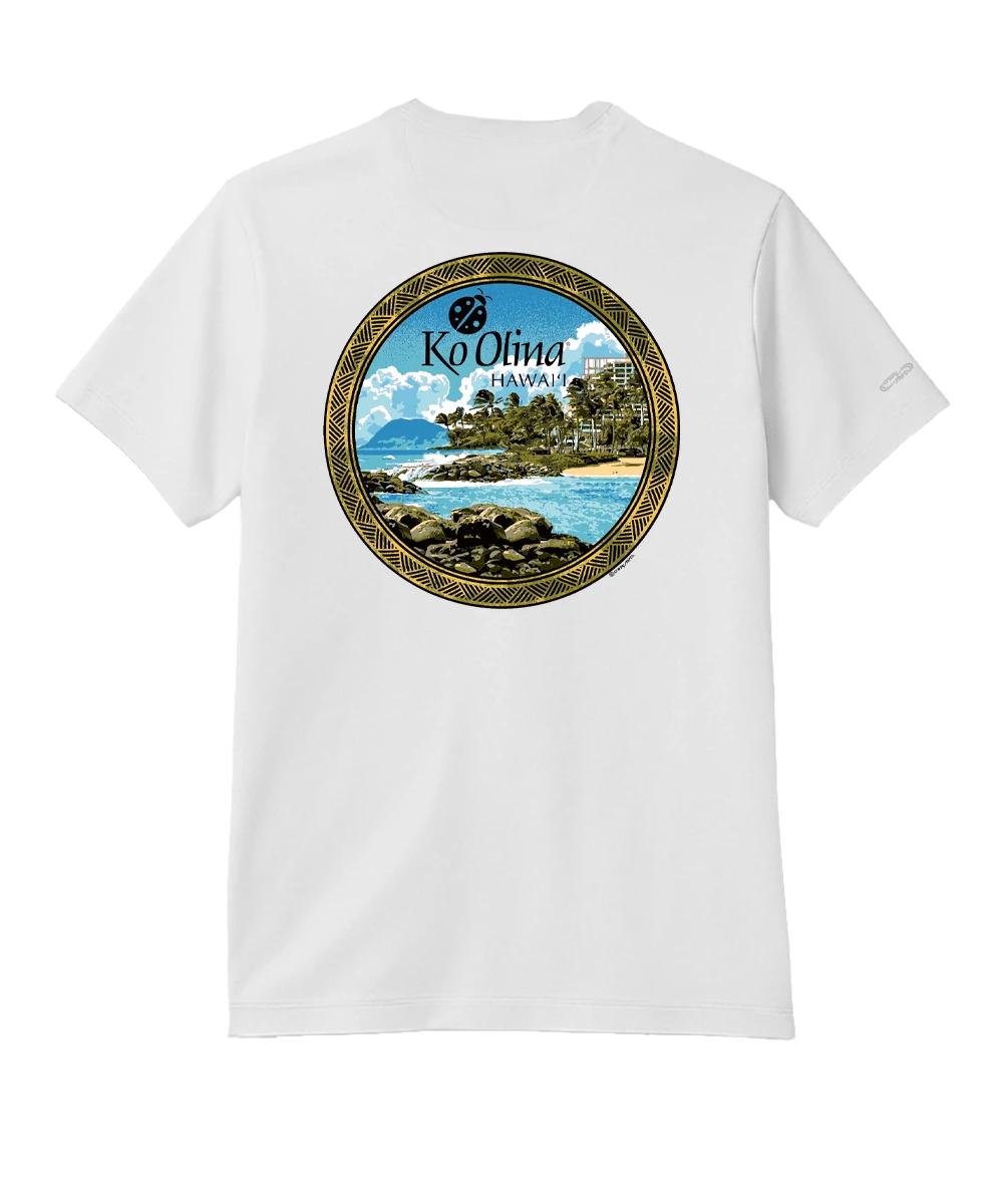 Koolina Lazy Lagoon Afternoon - White Short Sleeve Pima T-Shirt 1 Koolina Lazy Lagoon Afternoon - White Short Sleeve Pima T-Shirt
