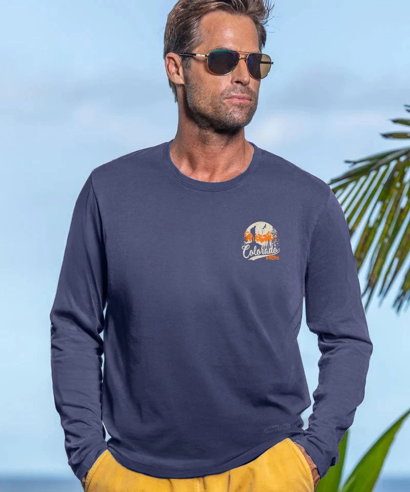 Colorado 14Ers - Smoke Long Sleeve Pima T-Shirt 3 Colorado 14Ers - Smoke Long Sleeve Pima T-Shirt - Image 3