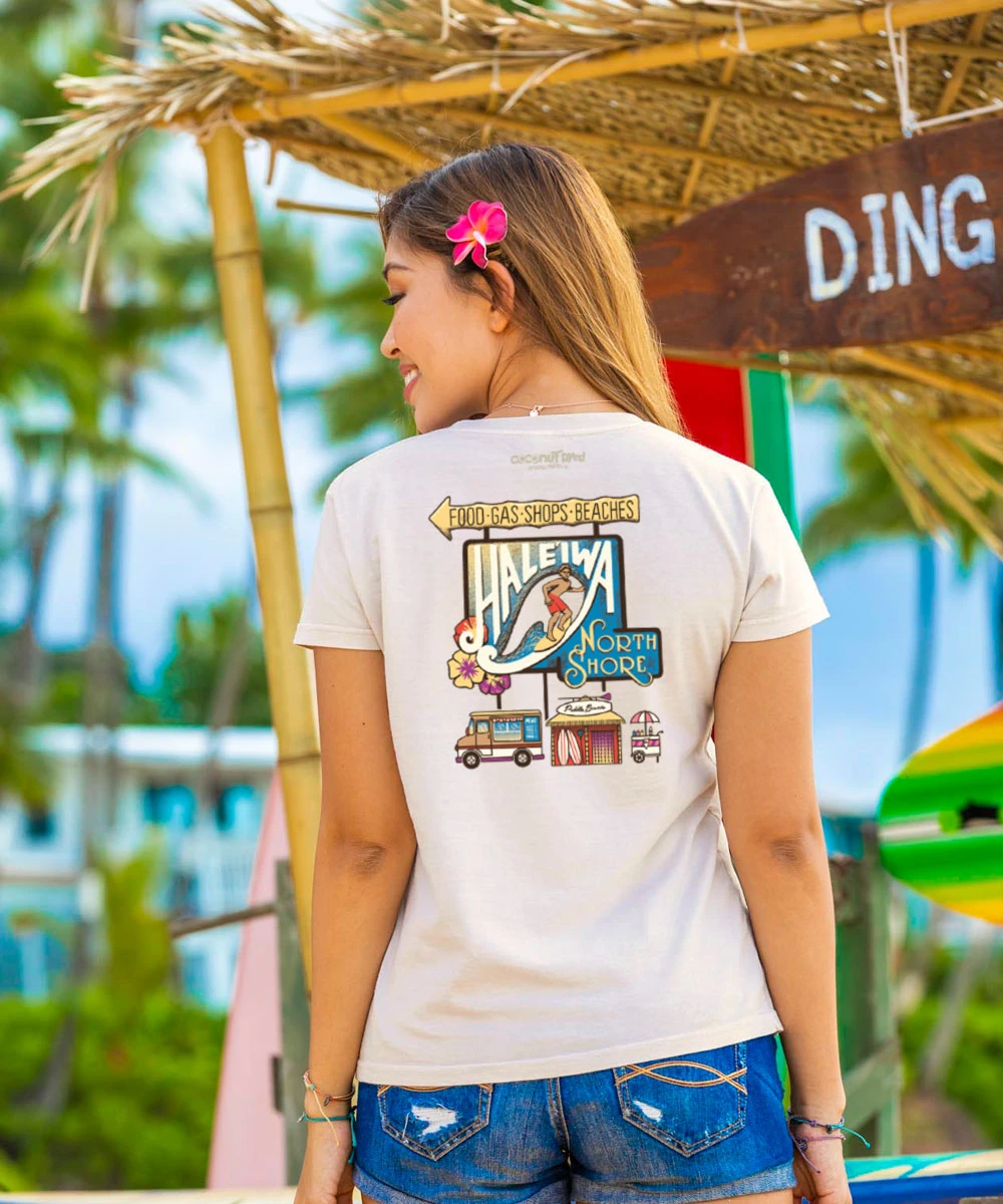 Haleiwa Activities - Coconut Dyed Short Sleeve Crewneck T-Shirt 3 Haleiwa Activities - Coconut Dyed Short Sleeve Crewneck T-Shirt - Image 3