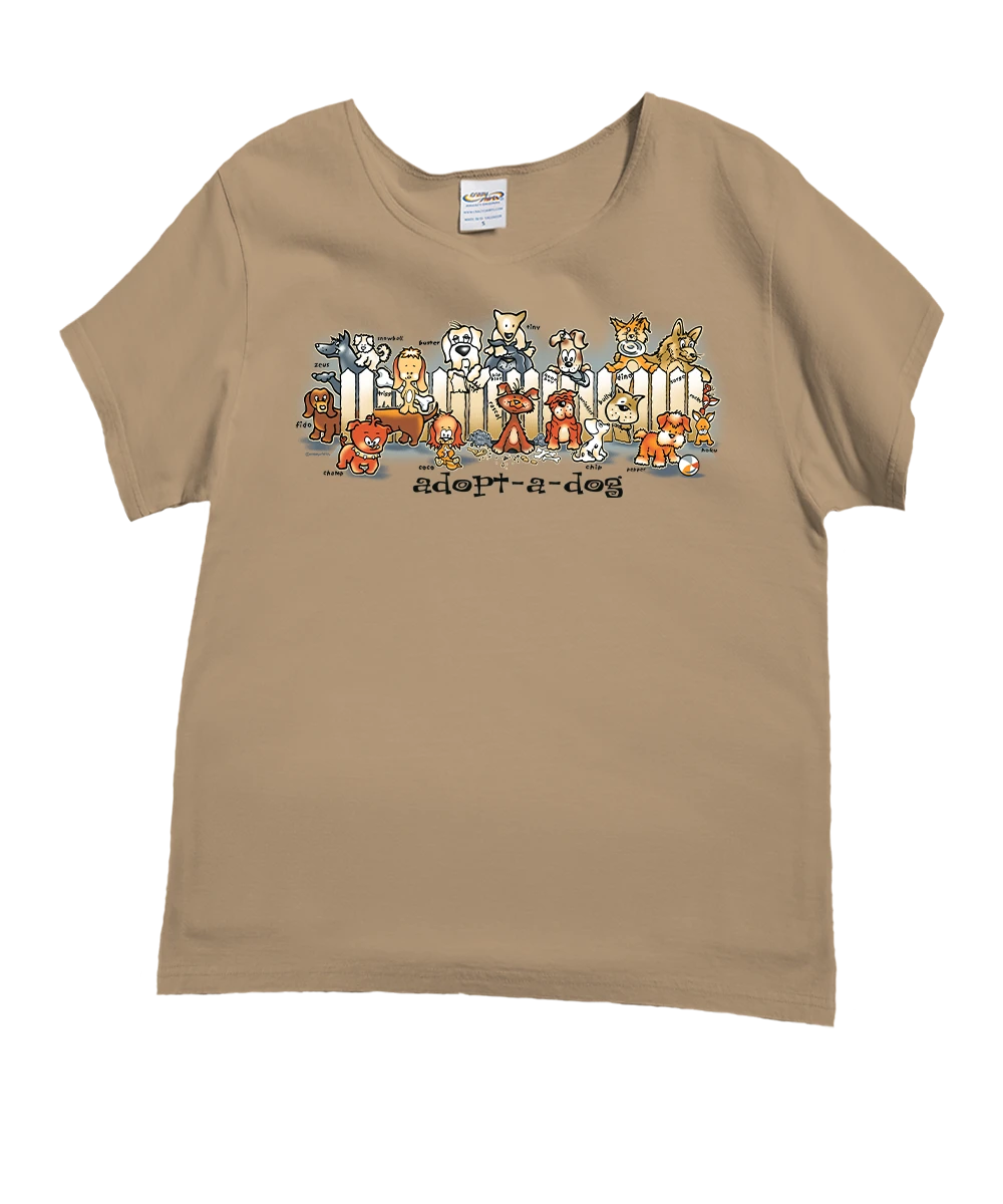 Picket Fence Pooches - Kona Coffee Dyed Short Sleeve Scoop Neck T-Shirt 1 Picket Fence Pooches - Kona Coffee Dyed Short Sleeve Scoop Neck T-Shirt