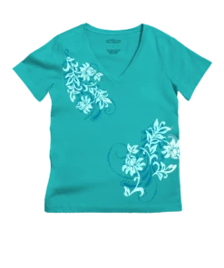 Leihua - Ocean Short Sleeve Pima V-Neck T-Shirt