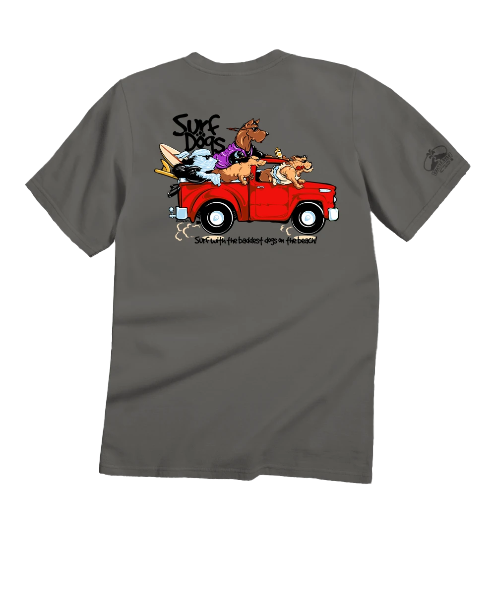 Bad Surf Dogs - Crater Dyed® Short Sleeve Crewneck T-Shirt 1 Bad Surf Dogs - Crater Dyed® Short Sleeve Crewneck T-Shirt