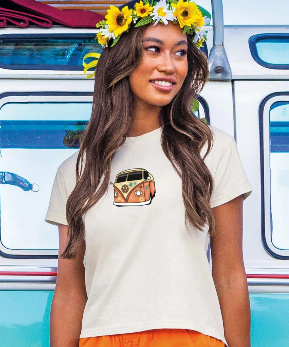 Volkswagen Summer Of Love Scenic - Coconut Dyed Short Sleeve Crewneck T-Shirt 3 Volkswagen Summer Of Love Scenic - Coconut Dyed Short Sleeve Crewneck T-Shirt - Image 3