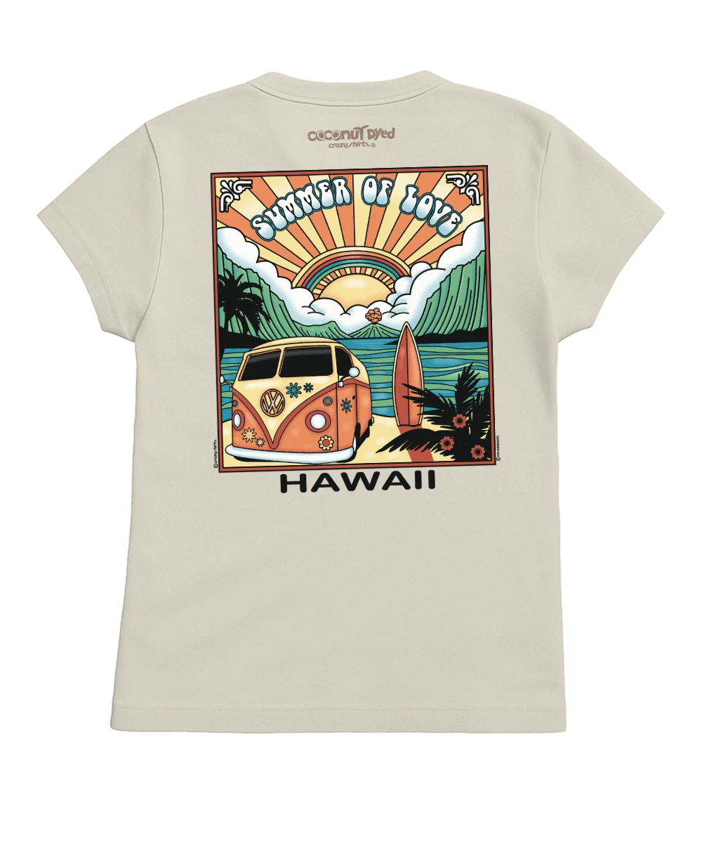 Volkswagen Summer Of Love Scenic - Coconut Dyed Short Sleeve Crewneck T-Shirt 1 Volkswagen Summer Of Love Scenic - Coconut Dyed Short Sleeve Crewneck T-Shirt