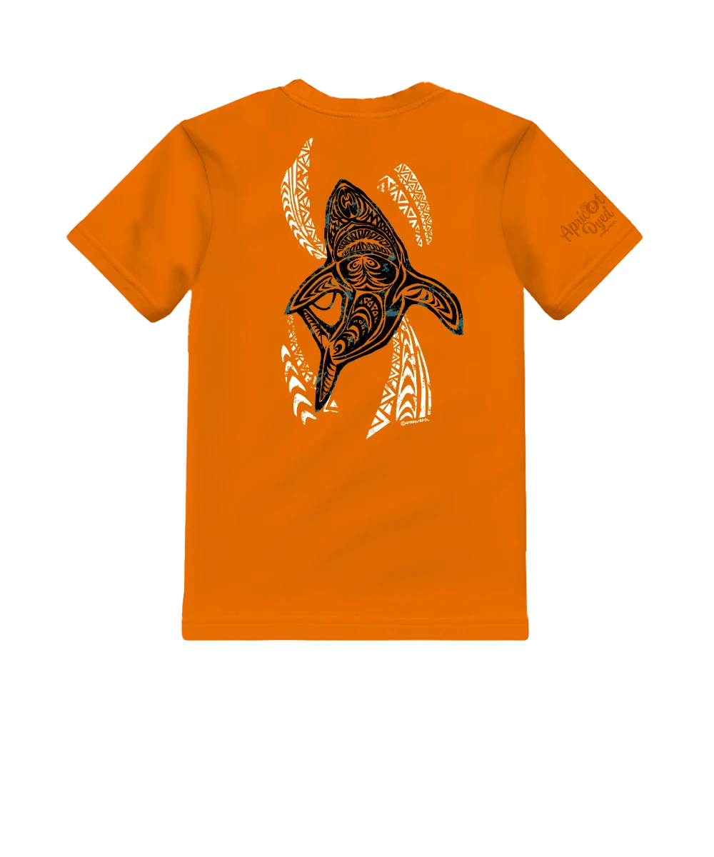 Shark Wave - Apricot Dyed Short Sleeve Crewneck T-Shirt 1 Shark Wave - Apricot Dyed Short Sleeve Crewneck T-Shirt