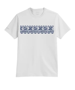 Tribal Wave Band - White Short Sleeve Pima T-Shirt