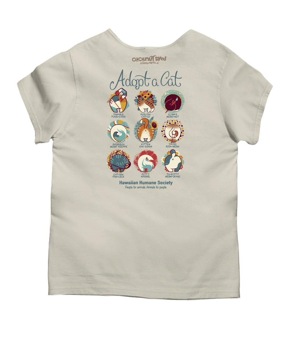Hawaiian Humane Society Cat Creatives - Coconut Dyed Short Sleeve Scoop Neck T-Shirt 4 Hawaiian Humane Society Cat Creatives - Coconut Dyed Short Sleeve Scoop Neck T-Shirt - Image 4