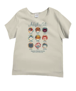 Hawaiian Humane Society Cat Creatives - Coconut Dyed Short Sleeve Scoop Neck T-Shirt