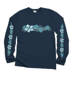 Pua Lani Band - Navy Long Sleeve Crewneck T-Shirt