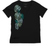 Misty Monstera - Jet Black Short Sleeve Pima V-Neck T-Shirt
