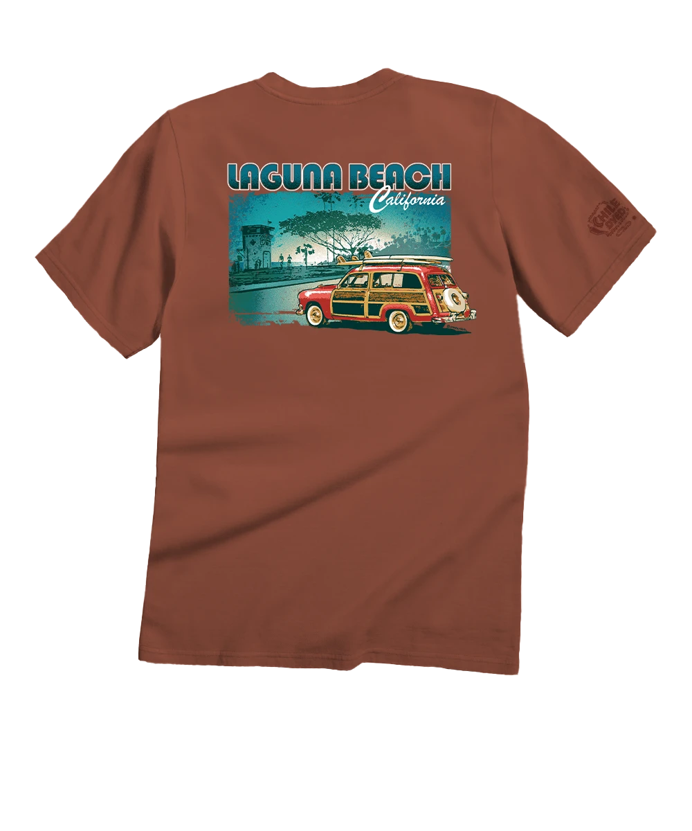 Laguna Beach Woody - Chile Dyed Short Sleeve Crewneck T-Shirt 1 Laguna Beach Woody - Chile Dyed Short Sleeve Crewneck T-Shirt